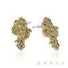 PAIR OF 18K GOLD PLATED INGOT CENTERED NUGGET EARRINGS